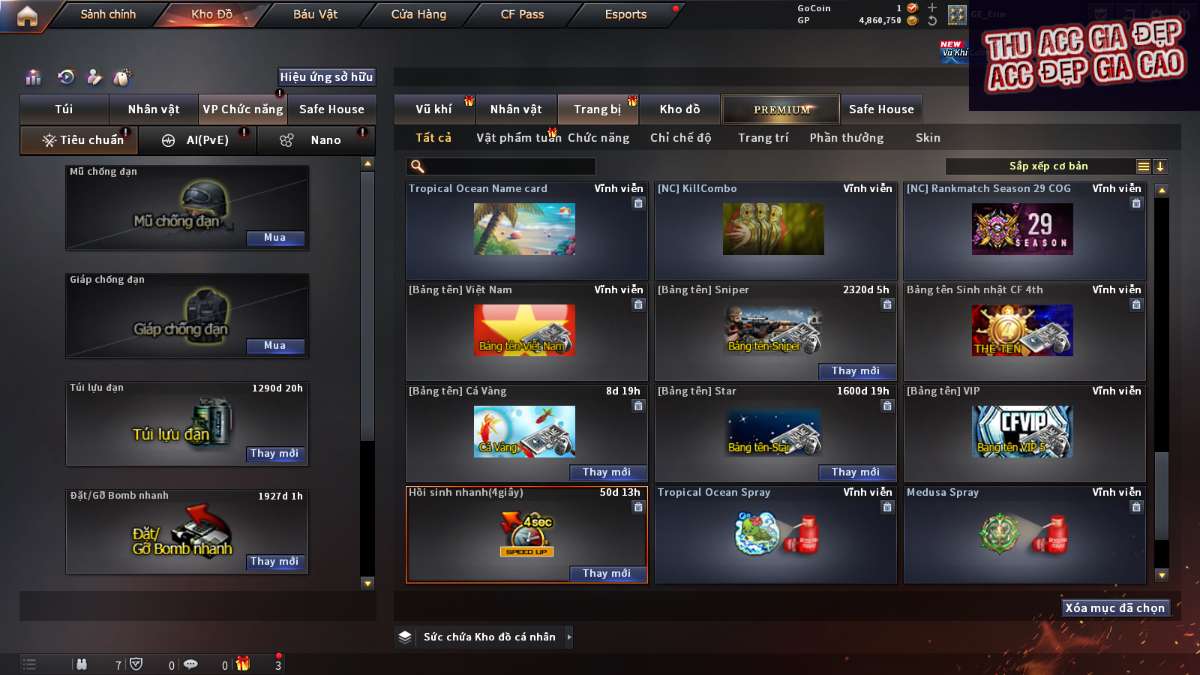 shop acc cf uy tin gia re
